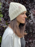 HELLI Turn-Up Beanie 100% Baby Merino Wool 02 Ecru