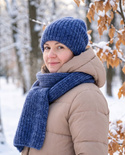 ALURA – ręcznie robiona ciepła czapka beanie merino + moher i jedwab damska 30 Prażony Migdał