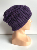 KIARA – czapka z alpaki damska 100% alpaka 4400 ciemny fiolet, zimowa wywijana