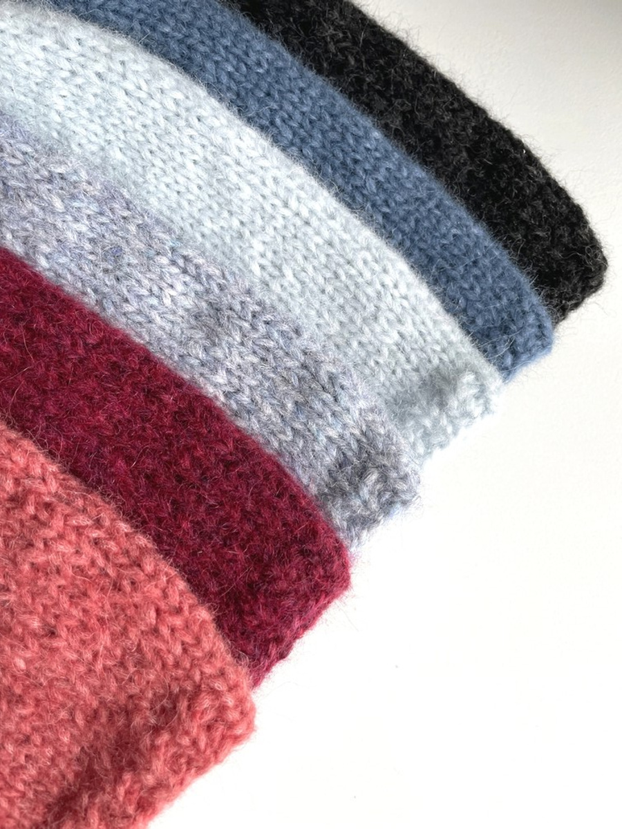CHMURKA handgemachte Beanie-Mütze aus Alpaka 17 Jeans niebieski