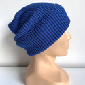 VARELLA Beanie-Mütze mit Umschlag 100% Baby-Merinowolle 33 leuchtend blau