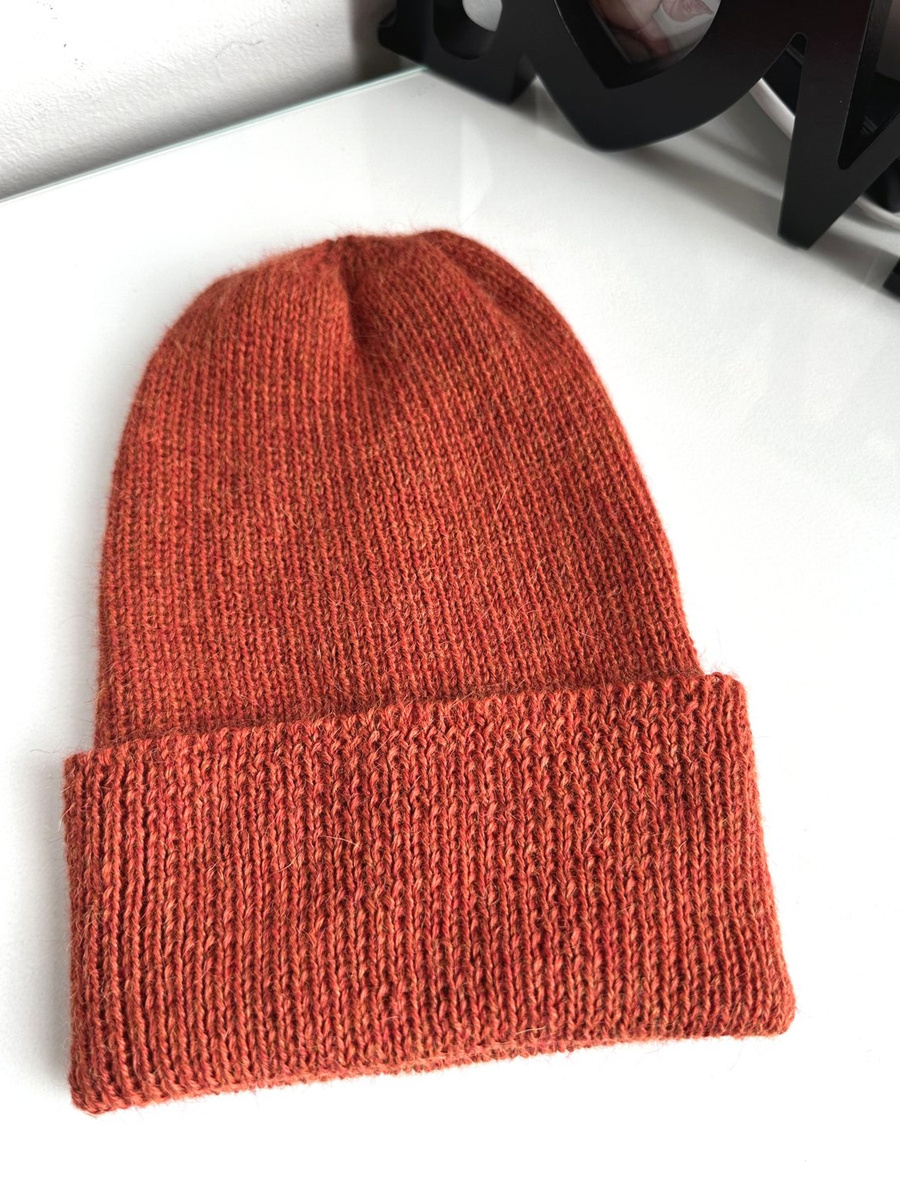 HELEN Turn-Up Beanie 100% Alpaca 2925 Rust