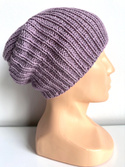 NANA – czapka beanie z wełny baby merino 39 Fioletowa Orchidea