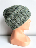 LAURIN – czapka z alpaki damska wywijana 7323 morska mgła