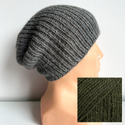 KIARA – czapka beanie z alpaki 100% 7895 ciemnozielona damska zimowa