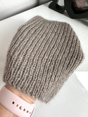 AUREA – ręcznie robiona czapka beanie baby merino + moher i jedwab damska 57/12 szaro-brązowy