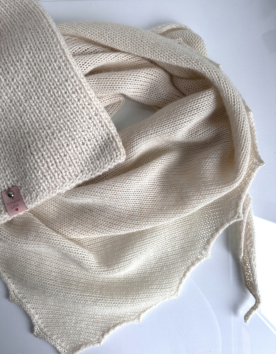 KIARA Beanie-Mütze aus 100% Alpaka 100 Ecru