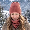 VARELLA – czapka beanie z wełny merino 48 Blush zimowa