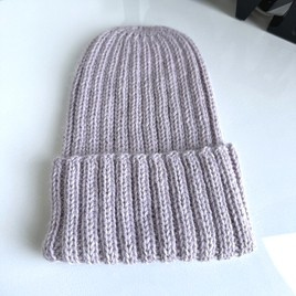 LAURIN Turn-Up Beanie 100% Alpaca 4010 jasna lawenda