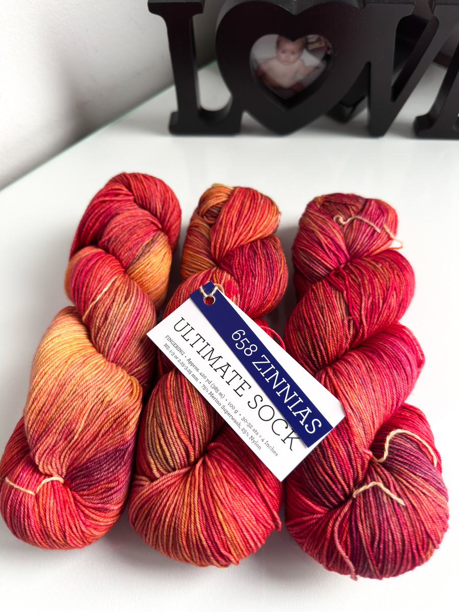 Ręcznie farbowana włóczka Malabrigo ULTIMATE SOCK merynos z nylonem US658 Zinnias N