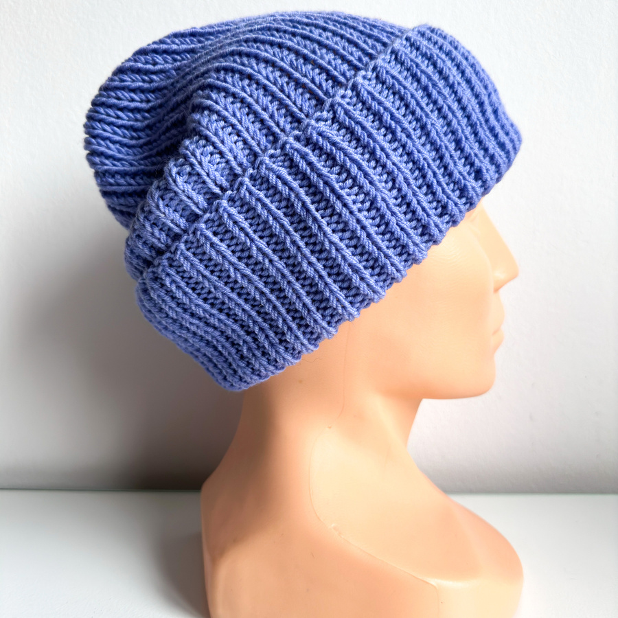 NANA Turn-Up Beanie 100% Baby Merino Wool 25 Lawenda