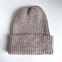 NANA – czapka wywijana z wełny 100% baby merino 23 Jasny Beż