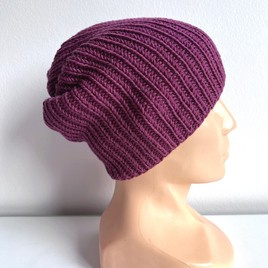 NANA – czapka beanie z wełny baby merino 34 Wrzos, jesienno-zimowa