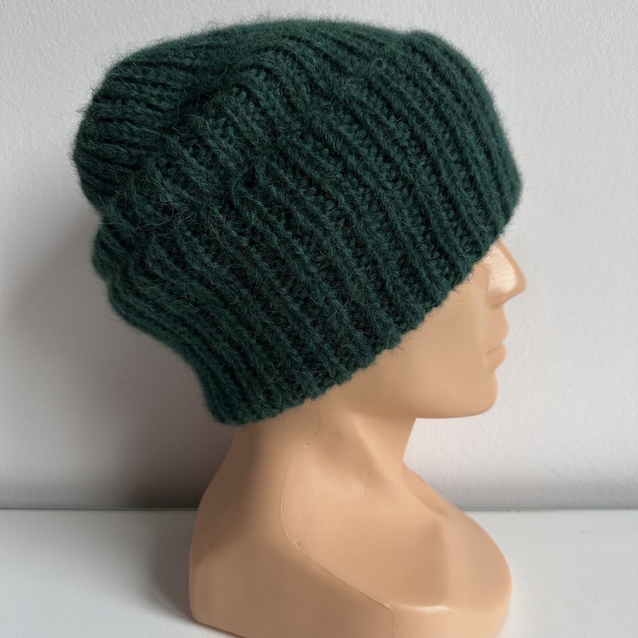 CHMURKA Handmade Women's Alpaca Beanie 19 Zielony Leśny
