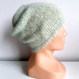 CHMURKA – czapka z alpaki damska beanie 42 lody pistacjowe