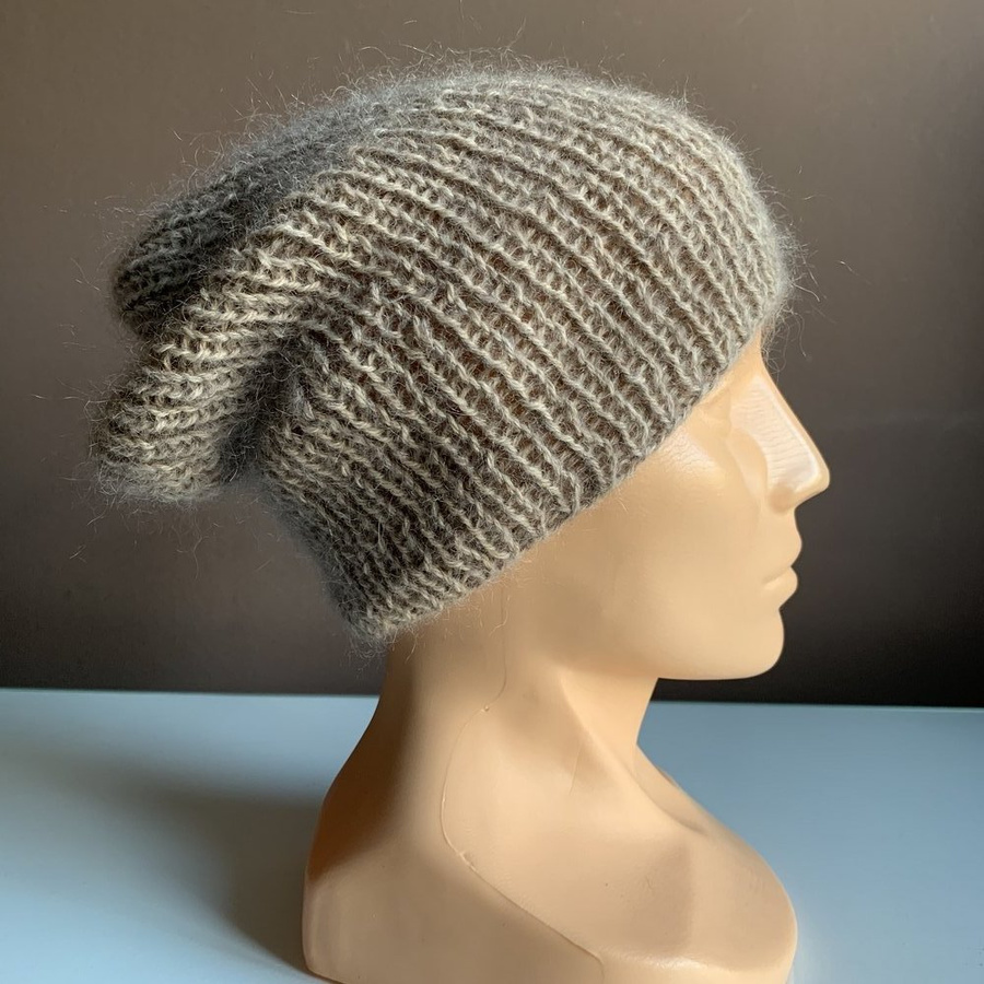 MARI – czapka beanie z alpaki, moheru i jedwabiu ręcznie robiona 2020/20 beżowy