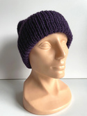KIARA – czapka z alpaki damska 100% alpaka 4400 ciemny fiolet, zimowa wywijana