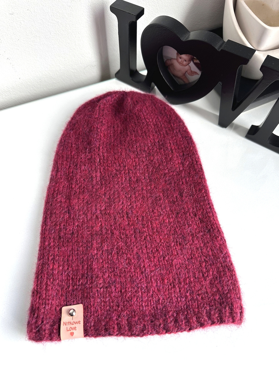 CHMURKA Alpaca Beanie 07 Rubinowy