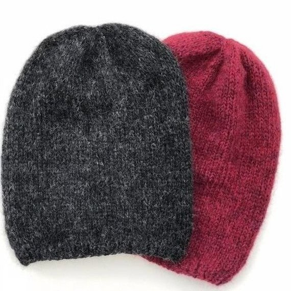 CHMURKA Handgemachte Beanie-Mütze aus Alpaka 06 Anthrazit