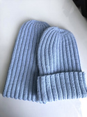 HELLI – czapka zimowa merino damska 100% Baby Merino 11 Błękitny Stalowy