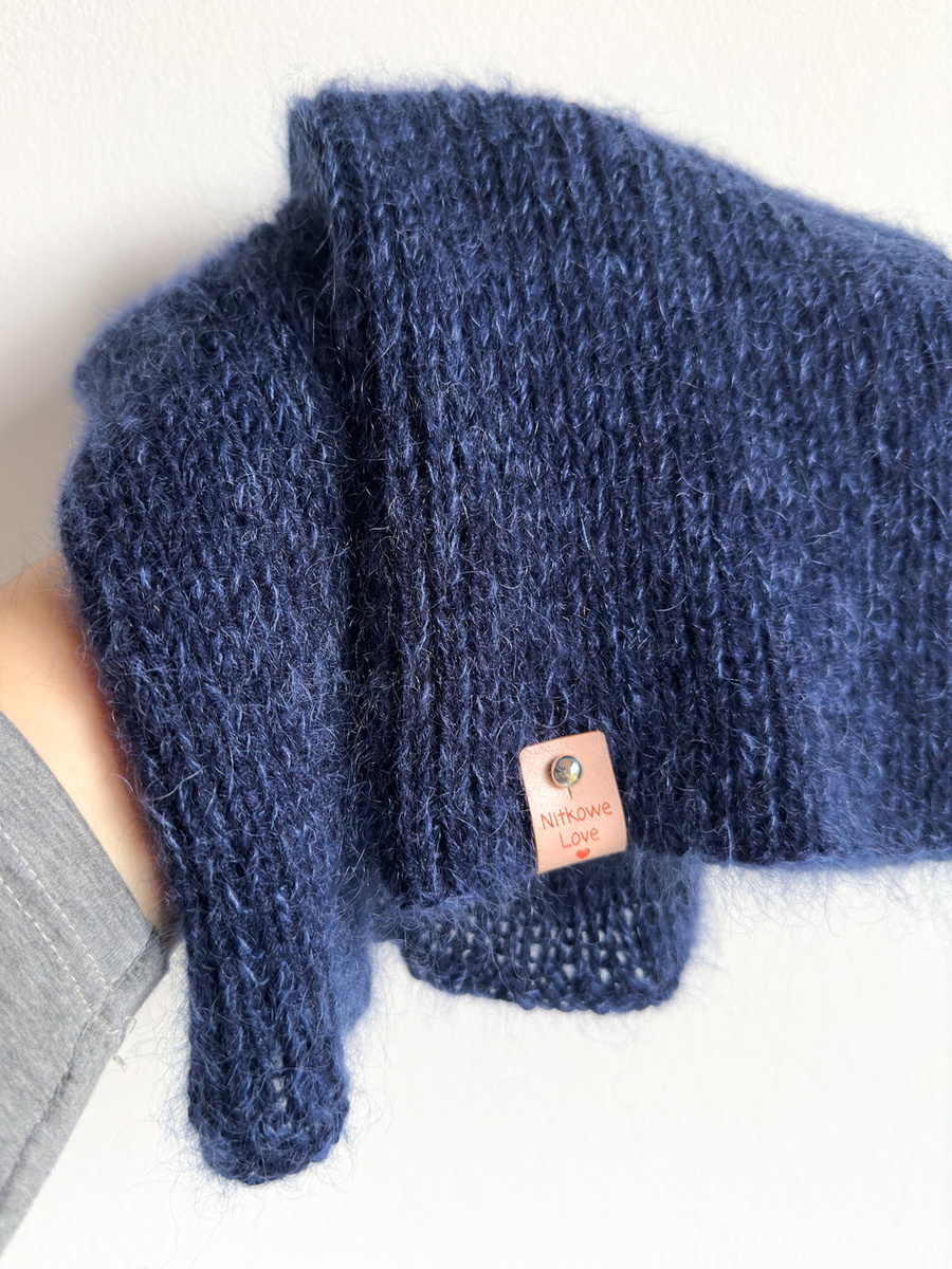 Ręcznie robiony KOMIN AUREA 100% Baby Merino plus moher - WYBIERZ KOLOR