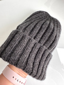 MARLA Turn-Up Cashmere Beanie 100% 520 Antracite
