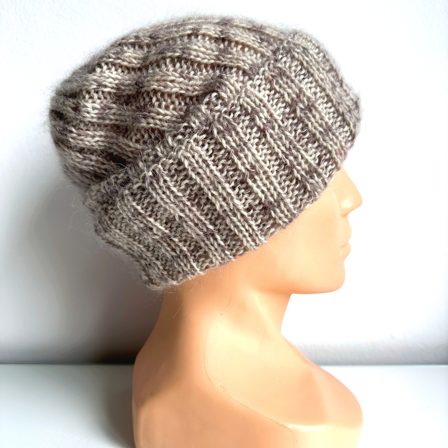 DAISY – czapka beanie handmade baby merino + moher i jedwab 114 Wanilia