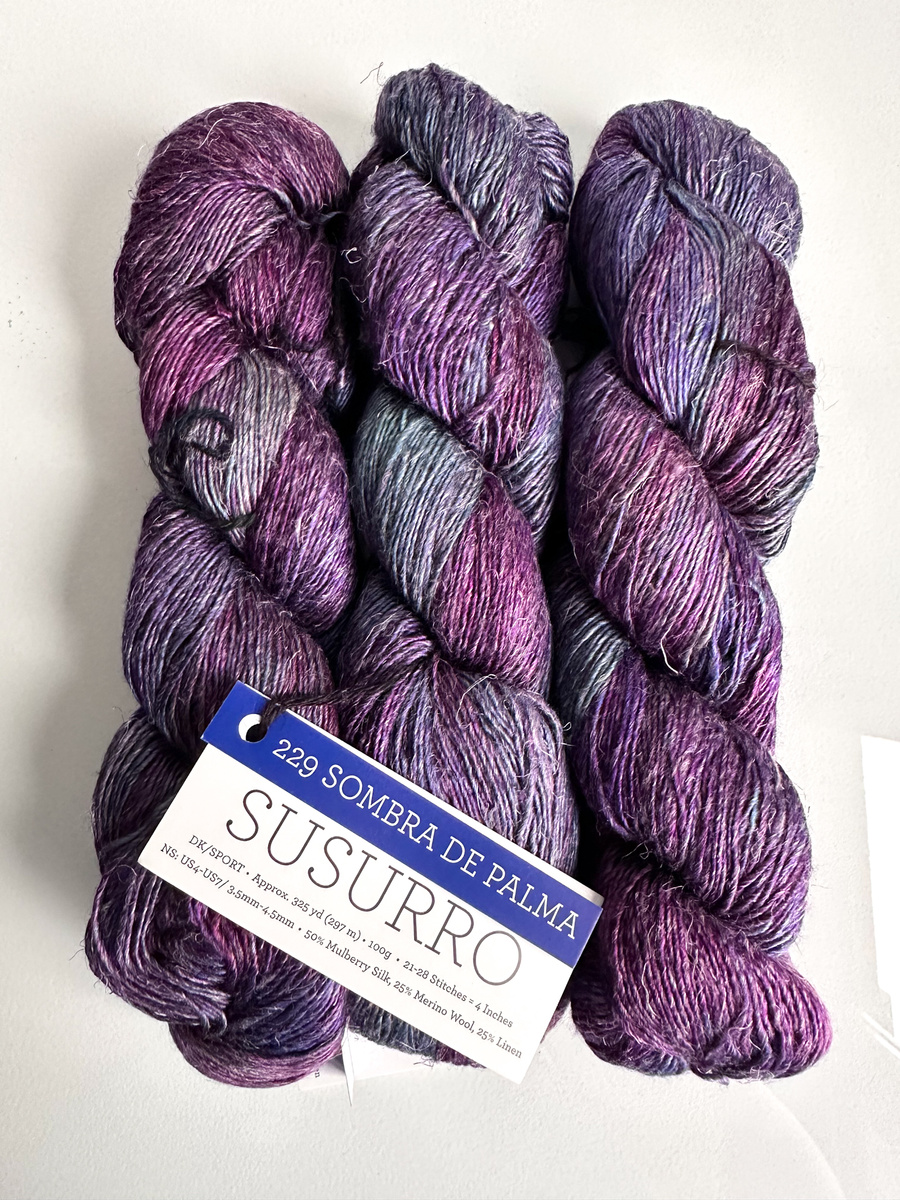 Ręcznie farbowana włóczka Malabrigo SUSURRO jedwab, len i merynos SUS229 SOMBRA DE PALMA