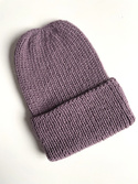 KIARA – czapka wywijana z alpaki 100% 3800 fiołkowo różowy damska zimowa