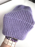 AUREA – czapka beanie handmade baby merino + moher i jedwab dziecięca/damska 14/11 Fioletowy