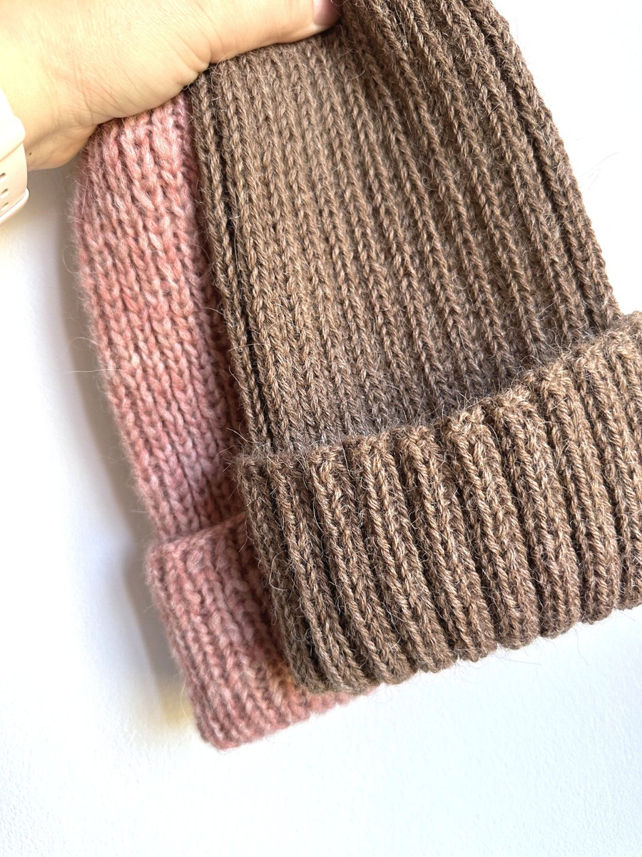 LAURIN Turn-Up Beanie 100% Alpaca 607 Brown