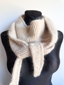 MIRA – wełniany chustoszal handmade merino + moher i jedwab 50/56 jasny beż