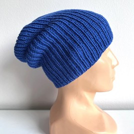 NANA – czapka beanie z wełny baby merino 33 jaskrawoniebieska