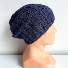 LAURIN – czapka z alpaki damska 4305 ciemny indygo