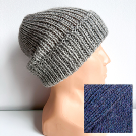 KIARA – czapka wywijana z alpaki 100% 6360 nocne niebo zimowa