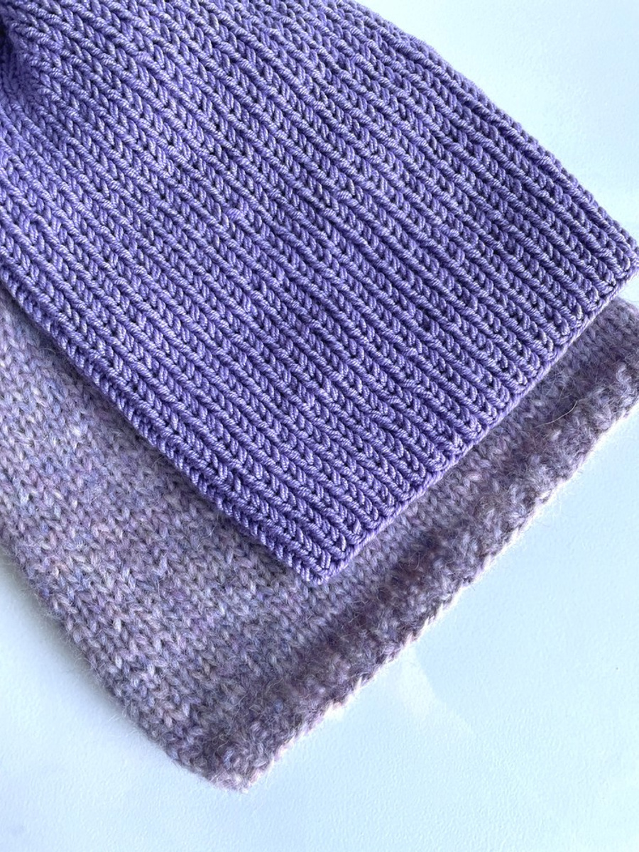 NANA – czapka beanie z wełny baby merino 14 fioletowy zimowa