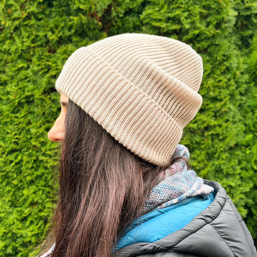 VARELLA – czapka merino beanie wywijana 100% Baby Merino 63 piaskowy