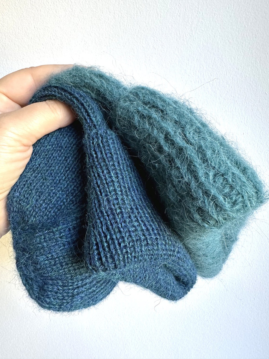 HELEN – czapka z alpaki damska 7240 niebieski petrol