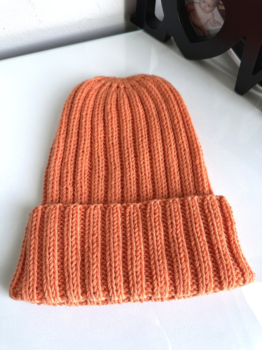 HELLI – czapka merino wywijana 100% Baby Merino 36 Pomarańczowy