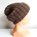 MIRA – czapka beanie handmade merino + moher i jedwab 50/56 jasny beż