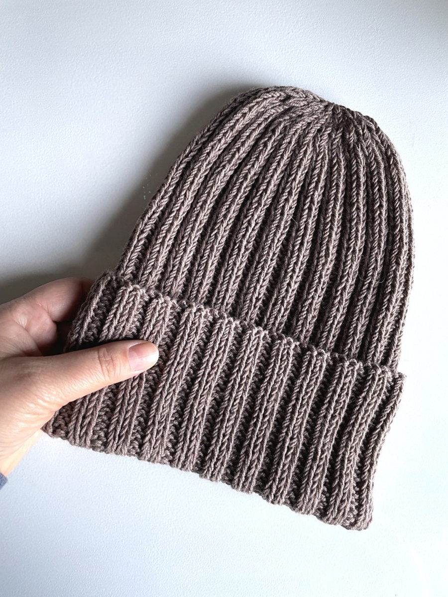 HELLI – czapka beanie wywijana z wełny baby merino 100% 17 beż, jesienno-zimowa, unisex
