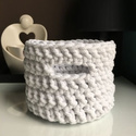 Koszyk ze sznurka bawełnianego biały 000 z uchwytami 16x12,5 cm