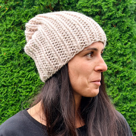 ASHER – gruba czapka zimowa damska z wełny 100% 13 Pianka cukrowa
