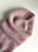 Ręcznie robiony KOMIN AUREA 100% Baby Merino plus moher i jedwab 54/63 Pudrowy róż 35 cm długości