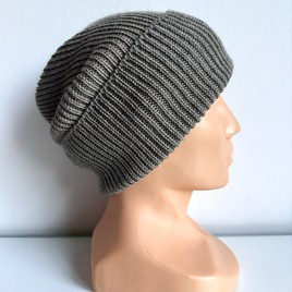 VARELLA – czapka zimowa merino beanie 100% Baby Merino 57 szaro‑brązowy