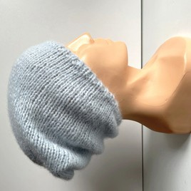 CHMURKA – czapka z alpaki damska ręcznie robiona 18 Poranna Mgła