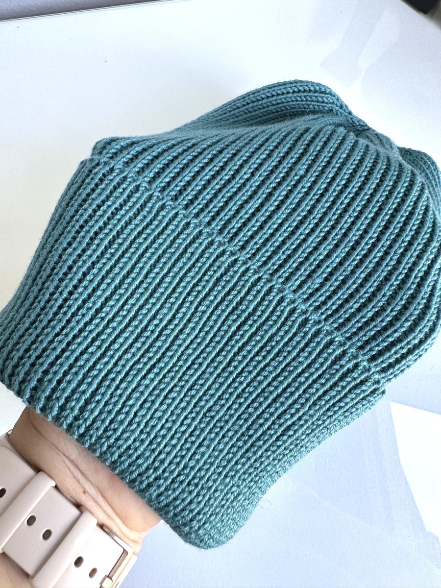 VARELLA – czapka merino beanie wywijana 100% Baby Merino 47 Morze Północne