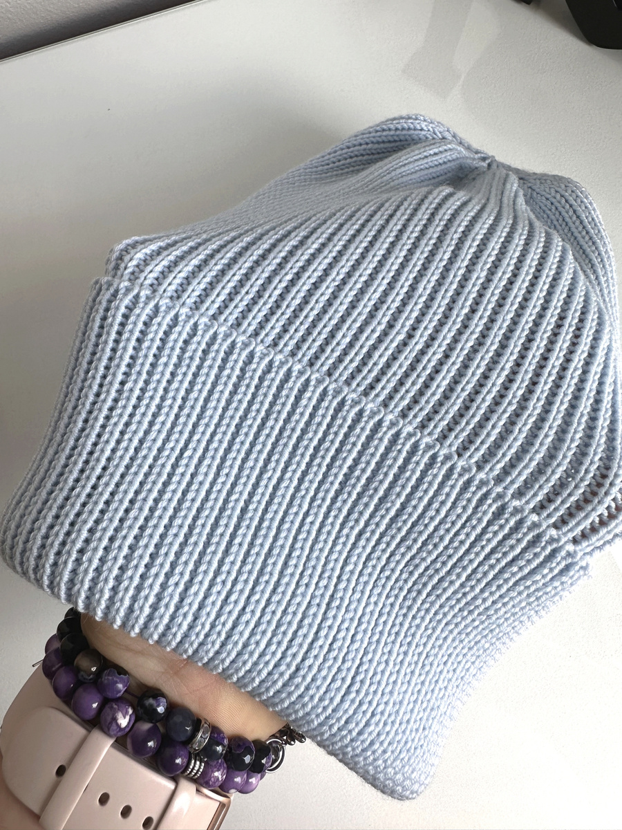 VARELLA – czapka merino wywijana 100% Baby Merino 53 Rosa niebieska