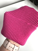 VARELLA Turn-Up Beanie 100% Baby Merino Wool 08 Fuksja