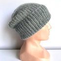 AUREA – czapka beanie handmade baby merino + moher jedwab dziecięca/damska 50/34 Zielona Szałwia